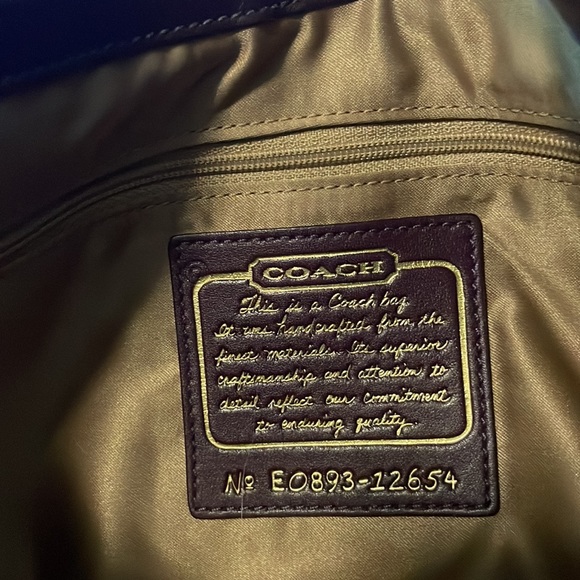 Coach Purple Double Buckle Leather Purse, Purple with Gold Hardware - Picture 8 of 11